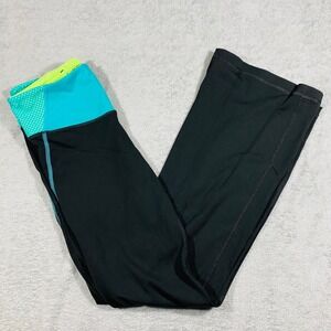 Victoria's Secret VSX Sport Supermodel Pant Women S Short Black Teal Flare Yoga